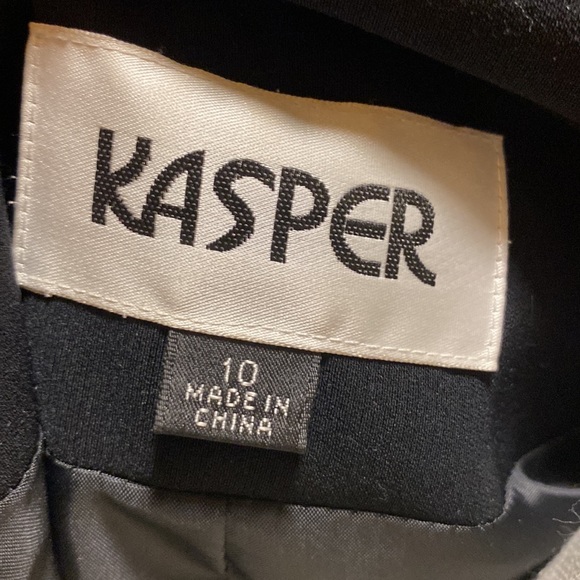 Women’s Kasper black 2 piece business suit jacket and pants sz 10 - Picture 6 of 13